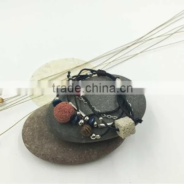 Bob Trading Custom Volcanic Lava Rock Stone Bracelet Wholesale Survival Paracord Watch