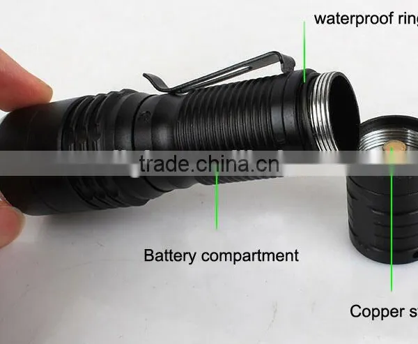C81 Portable MINI LED Zoom Flashlight Torch With Pen Clip photo-2