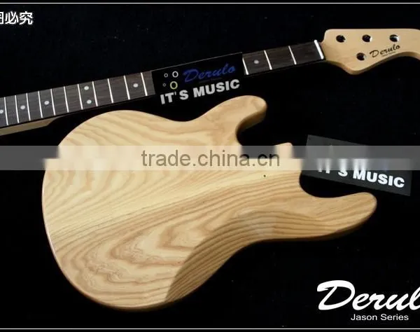 Diy High Quality Ash Wood Unfinished Electric Bass Guitar Kits 4 Strings photo-5
