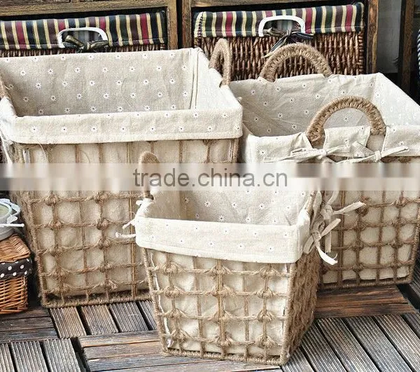 8 Hand Woven - Pastoral Style - Straw - Dirty Laundry Basket - Storage Basket - Storage Basket Basket photo-3