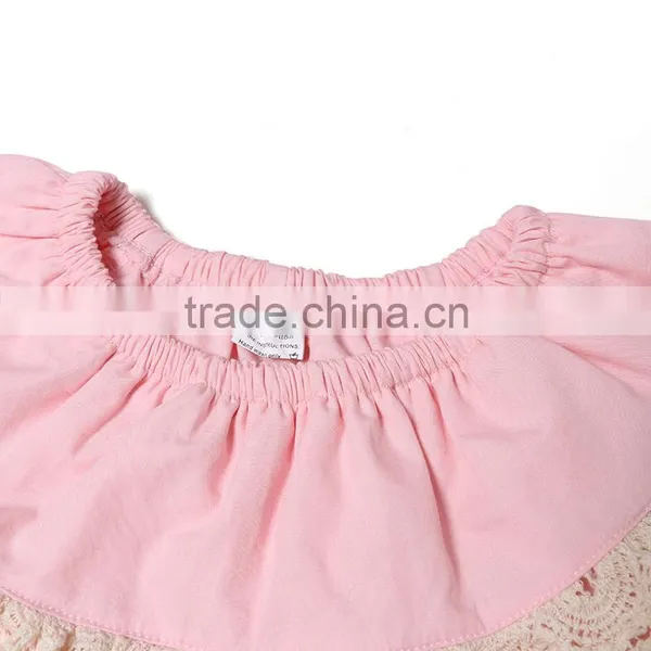 China Supplier Rompers for Baby Girl Custon Funny Baby Pink Rompers Cotton With Lace photo-3