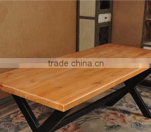 Industrial Real Wood Table Metal Table LOFT Style photo-4