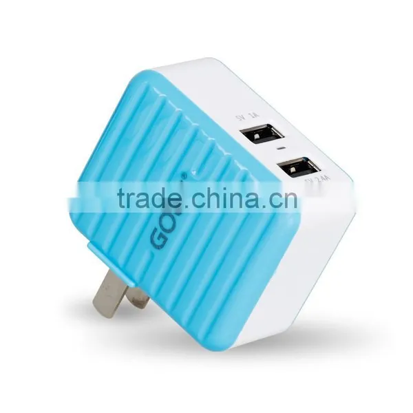 Golf Portable Usb Charger Dual Usb Charger Folding Plug Usb Charger photo-2