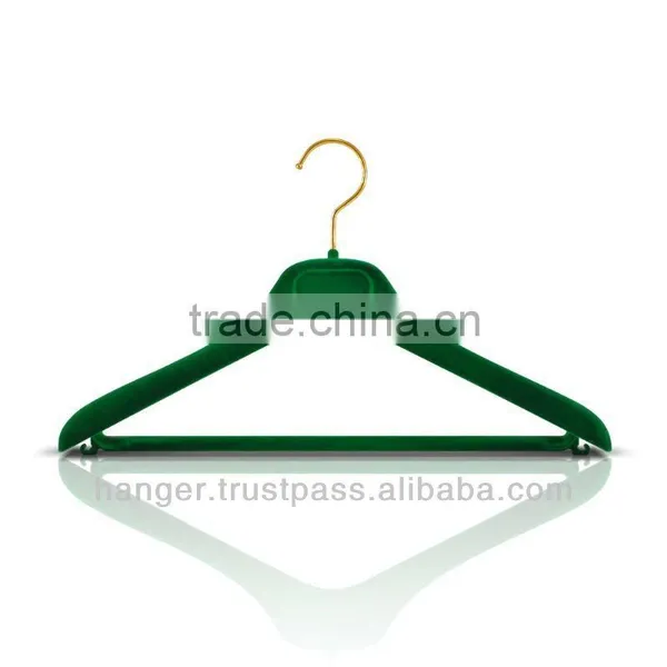Plastic Clothes Hanger With Velvety Coating for Clothing Manufacturer