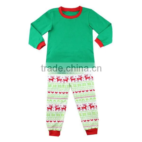 2016 Red Shirt Kids Pajamas Suit With Scarf Printed Christmas Deer Ruffle Pants Baby Autumn Clothes Christmas Infant Clothes photo-3