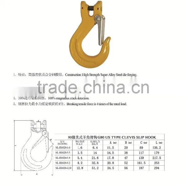 Slip Hook G80 for Chain Dolly Axle Tie Down Clevis Shackle Truck photo-2