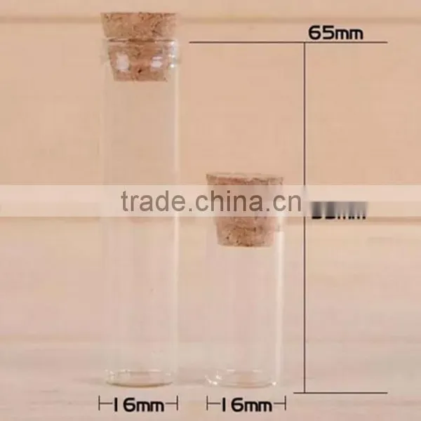 Straight Cylindrical Glass Wishing Bottles Candy Storage Bottles With Cork