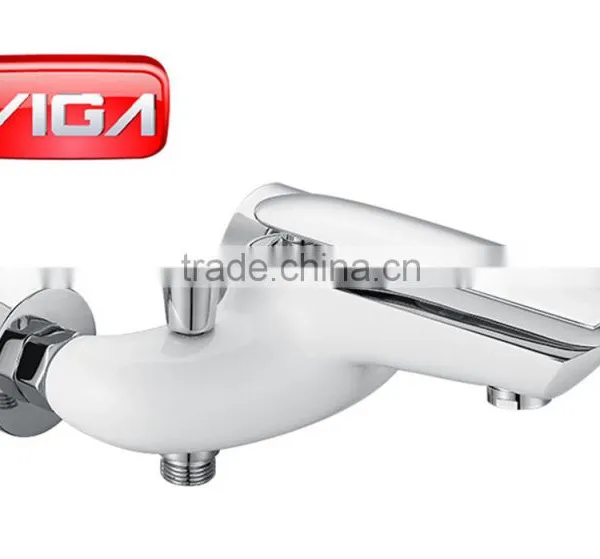 White & Chrome Shower Taps Brass Shower Faucet photo-6