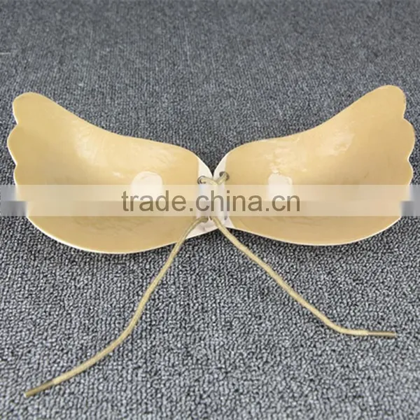 Junyan Hot Sale Nude Black Invisible Cloth Silicone Bra With String photo-3