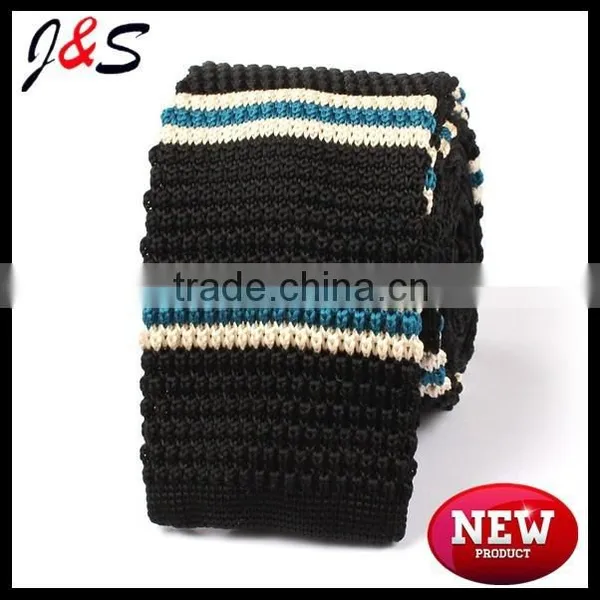 New Arrival Red Blue Stripes Knitted Tie KT062 photo-2