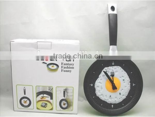 Creative Frying Egg Wall Clock/ Pan Shaped Wall Clock photo-5