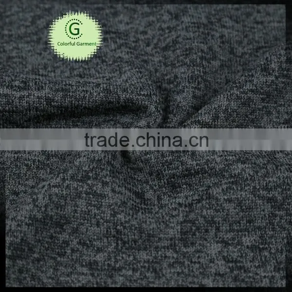 100% Polyester Cationic Similar Heather Gray Polar Fleece for Hoodie Garment photo-2