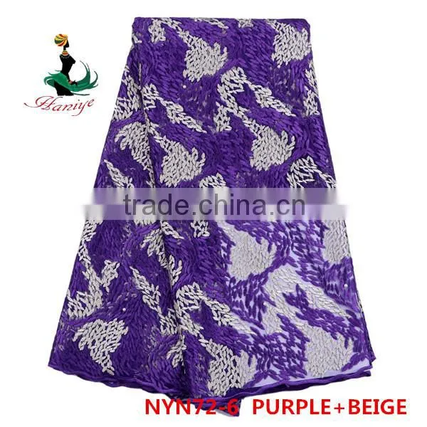 2016 Haniye New Design Lace French Lace Tulle Lace Fabric for Wedding and Party /NYN72 photo-4