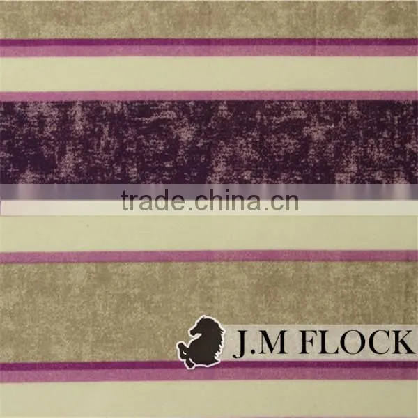 100% Polyester Stripe Pattern Print Flock Velvet Fabric Print Fabric for Sofa photo-4