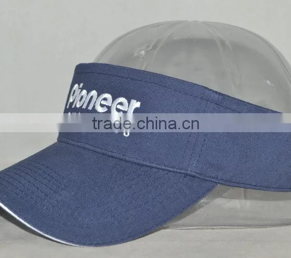Guangzhou Hat Factory Professional Custom 100% Cotton/dark Blue/sun Visor photo-2