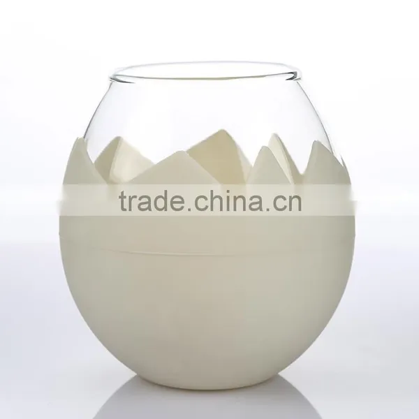 Custom Unbreakable 280ml Original Design Egg Shape Glass Cup N6595 photo-5