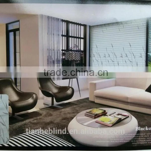 Printed Sun Shade Shangri-la Blinds, Indoor Triple Shade Fabric
