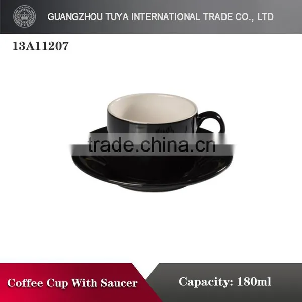 Straight Coffee Cup With Saucer Colour Glaze Cup Set photo-4