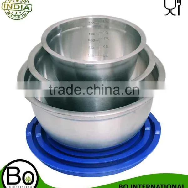 4pcs Stainless Steel Mixing Bowl Set With Measuring Scale photo-2