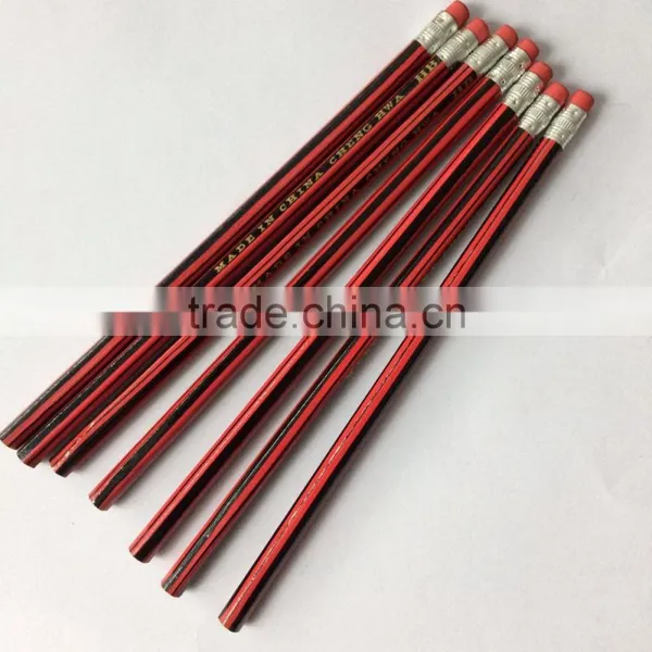 Customized Logo HB Pencil Standard Wooden Pencils With Eraser Toppers photo-5