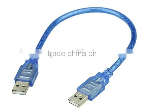 Factory Supplier USB 2.0 64 Knit Data Line Male to Male Transparant Blue Color Line photo-4