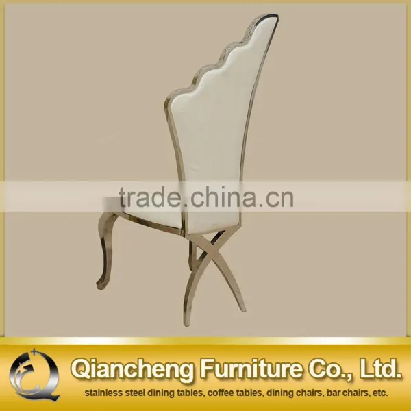 Wings Shape White Wedding Chair Stainless Steel Legs photo-4