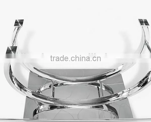Modern Dining Table With Glass Top and Chrome Base photo-3