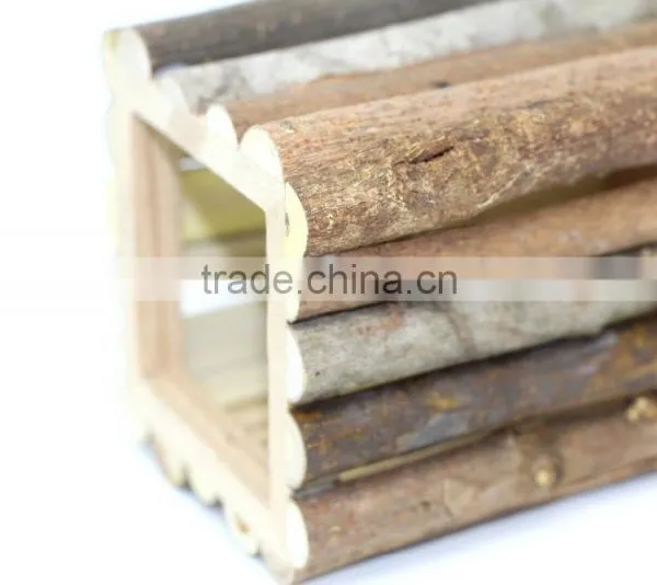 Wooden Pen Holder. Wood Branch Pen Pot, Square Wood Pen Holder photo-4