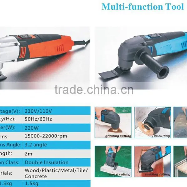 Hot 37pcs 220w Multi-Purpose Cutting Oscillating Vibrating Electric Power Tool Mini Multi Blade Rip Saw photo-2