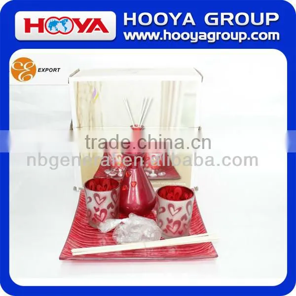 Elegant Aromatherapy Set Colored Candle Glass Jars photo-2