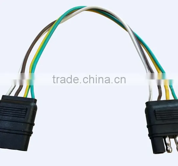 S10388 4 Way 4 Pin Plug Flat 20 Gauge Trailer Light Wiring Harness Extension 8ft photo-4