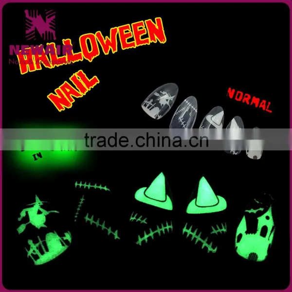 Modern Fashion Dark Holloween False Nails With Glue photo-5