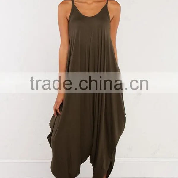 Women Apparel Suppliers Women Loose Fit Harem Tank Romper Round Neck One Piece Spaghetti Strap Jumpsuit Wholesale photo-2
