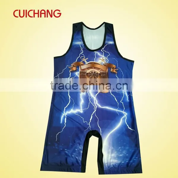 Wrestling Singlets, Custom Design Hot Sale Wrestling Singlets Wholesale Polyester Heat Transfer photo-3