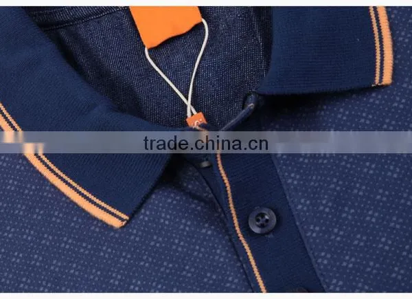 China Factory New Design Promotional 100% Cotton Blue Pique Collar Polo Shirt for Men photo-3