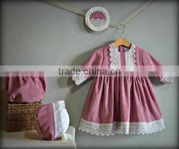 Lace Christmas Dresses Mother Daughter Matching Dress Baby Girl Frocks With Baby Bloomers photo-2