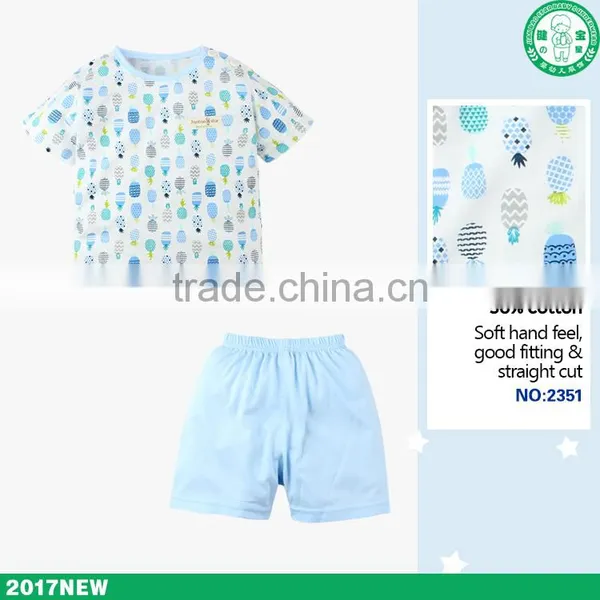 Boutique Low Price High Quality Children Wear Sleep Clothing Set for Summer photo-2
