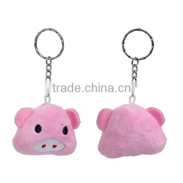 Plush Keychain & Keyring Round Silver Tone Pink Emoji Pattern Carved 10cm x 5.3cm photo-3