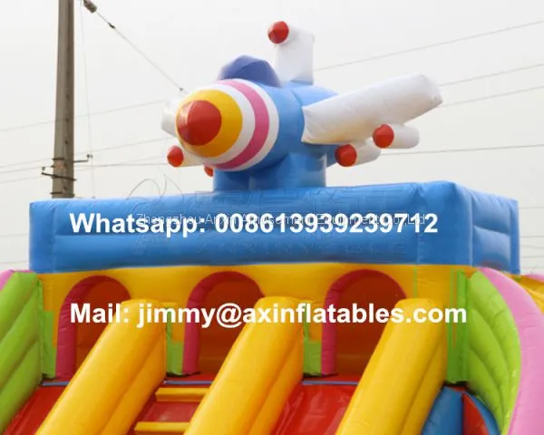 Commercial Airplane Inflatable Bouncer Combo,Jumping Bouncy Castle With Slide,Jumping Bouncy Castle For Kids photo-4