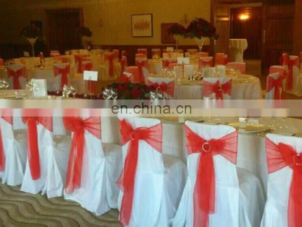 Newest Style Chiffon Ruffled Wedding Chair Cover Sash With Hood photo-6