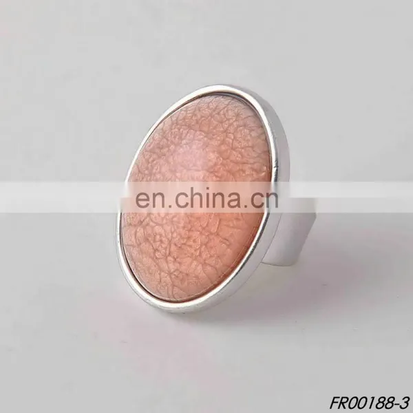 Large Natural Oval Stone Silver Ring photo-3