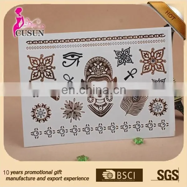 Wholesale Eco-friendly Tattoo Flash Women Sexy Gold Foil Flash Tattoo photo-6