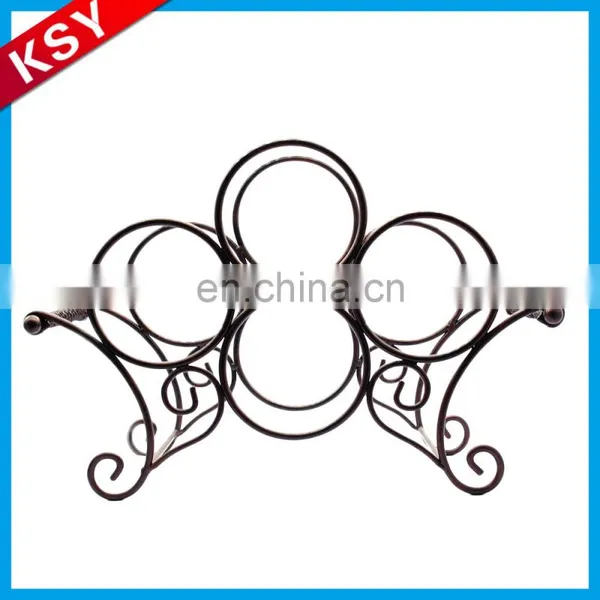 Popular Superior Quality 3 Bottles Wall Mounted Gift Table Wine Bottle Holders Iron Wire Rack For Home Displaying photo-5