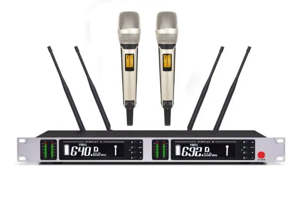 True Diversity Wireless 2 Handheld/Clip-on Microphones For Conference Room photo-2