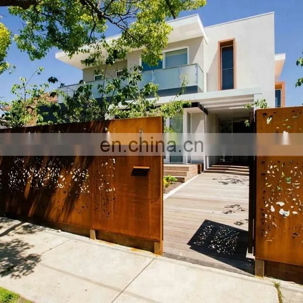 Corten Steel Villas Metal Fencing Gate for Backyard photo-4