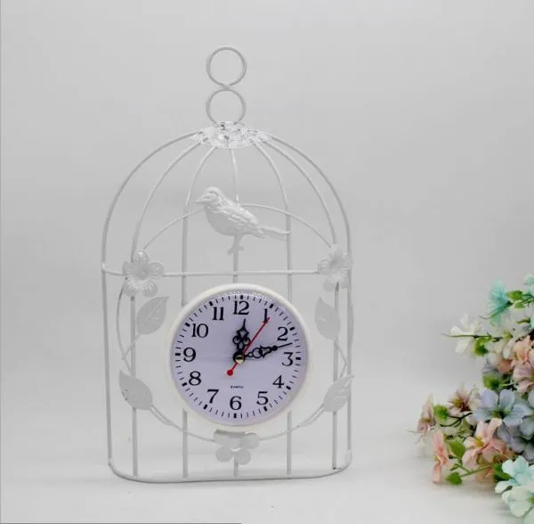 Bird Cage Metal Wall Clock Home Decoration Iron Clock photo-2