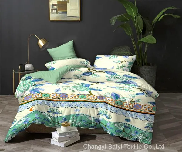 Custom Woven Fabric 100% Polyester Disperse Printing Hotel Bed Sheets for Home Textiles photo-2