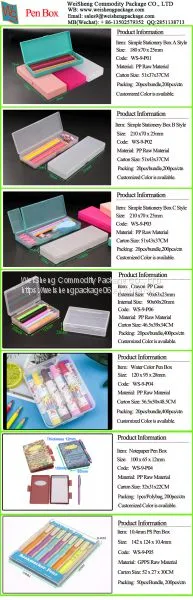 WEISHENG Factory Double Long Pencil Box Rectangle Crayons Color Pens Highlighter Stationery Case Boxes photo-4
