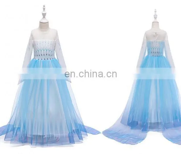 New Snow Queen Anna Elsa 2 Christmas Dress Kids Halloween Carnival Elsa Costume Girls Crystal Light Blue Long Sleeve Elsa Dress photo-6