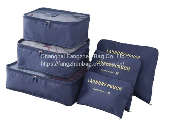 Polyester Cosmetic Wash Bag Women Hanging Toiletry Bag For TravelCustom 6 Set Packing Cubes, Travel Luggage Organizers With Laundry Shoe Bag photo-3